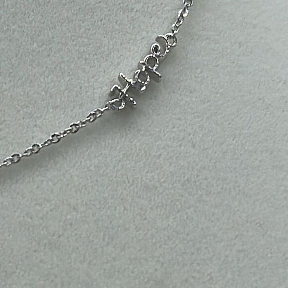 A.U. Ribbon and Hope Rhodium plated CZ necklace. - Picture 3 of 11